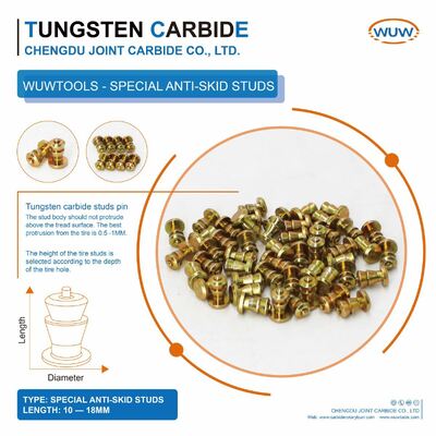 Καλή τιμή. Customized Tungsten Carbide Snow Tire Studs with 5.7-15 MM Overall Length and 6.5-12 MM Diameter for Bicycles Scooters ATV-UTV Forklift Auto Truck Off-Road Vehicle σε απευθείας σύνδεση