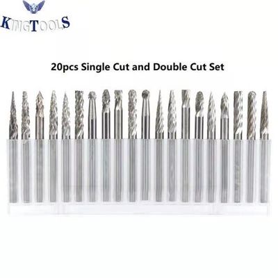 ποιότητας  20PC Double Cut Carbide Burr Set 0.118" (3mm) Shank, Rotary Tool Bits Cutting Burrs εργοστάσιο